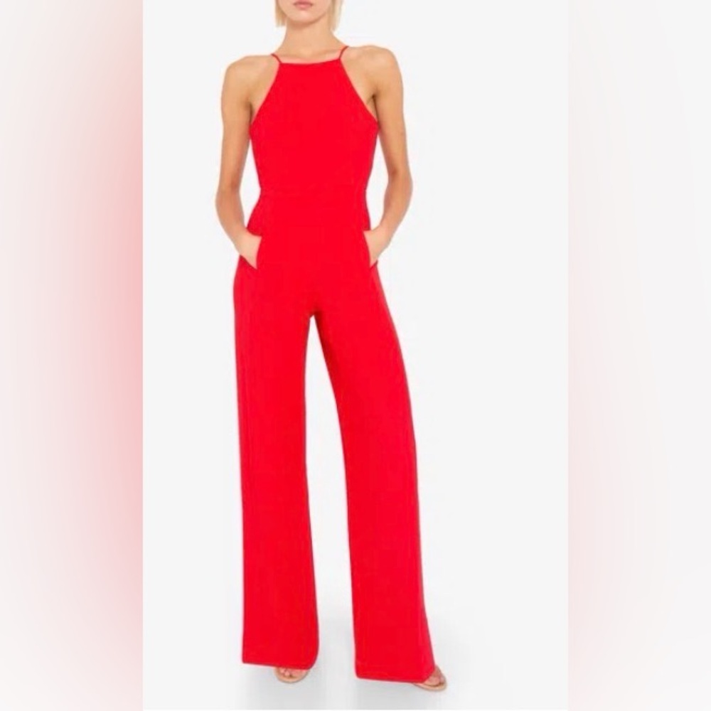 Black Halo Joaquin Jumpsuit in bright red